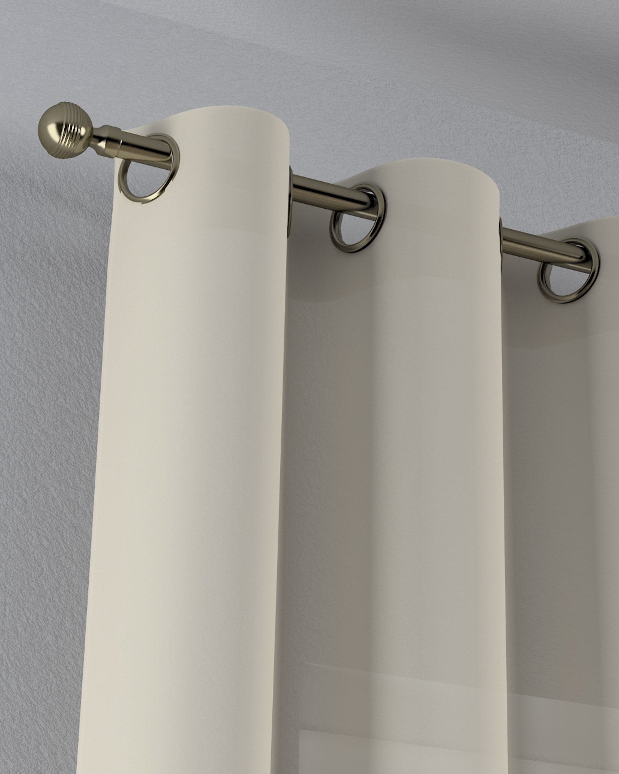 Gardine mit Ösen Farbe beige Stoff halbtransparent, strukturiert (hover)