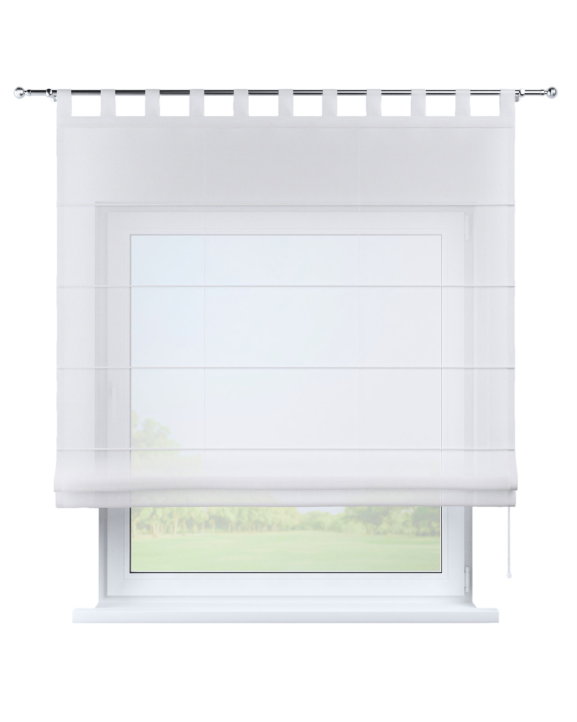 Raffrollo Voile Palermo Farbe creme Stoff halbtransparent, strukturiert