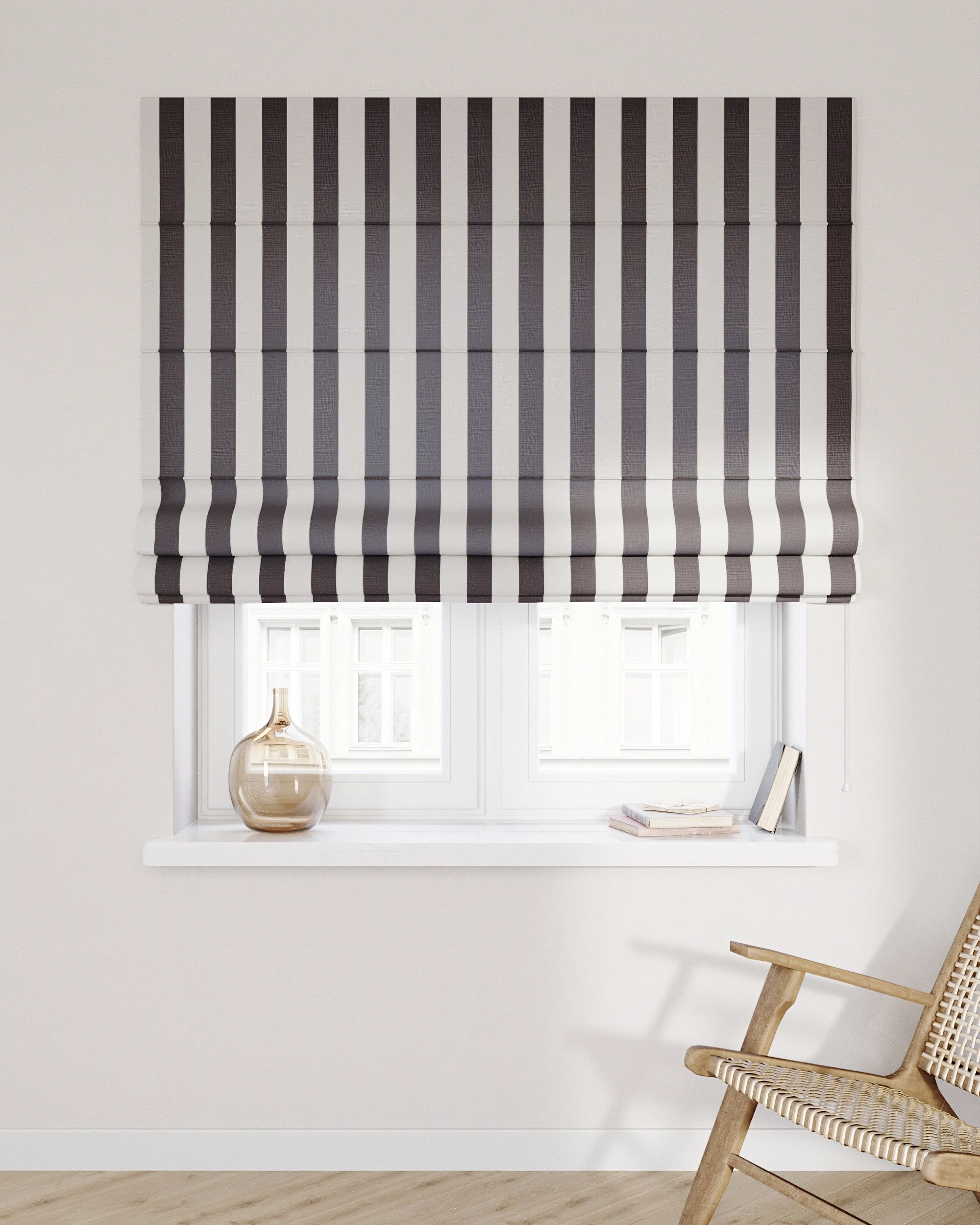 Raffrollo Capri Farbe schwarz Stoff gemustert (hover)