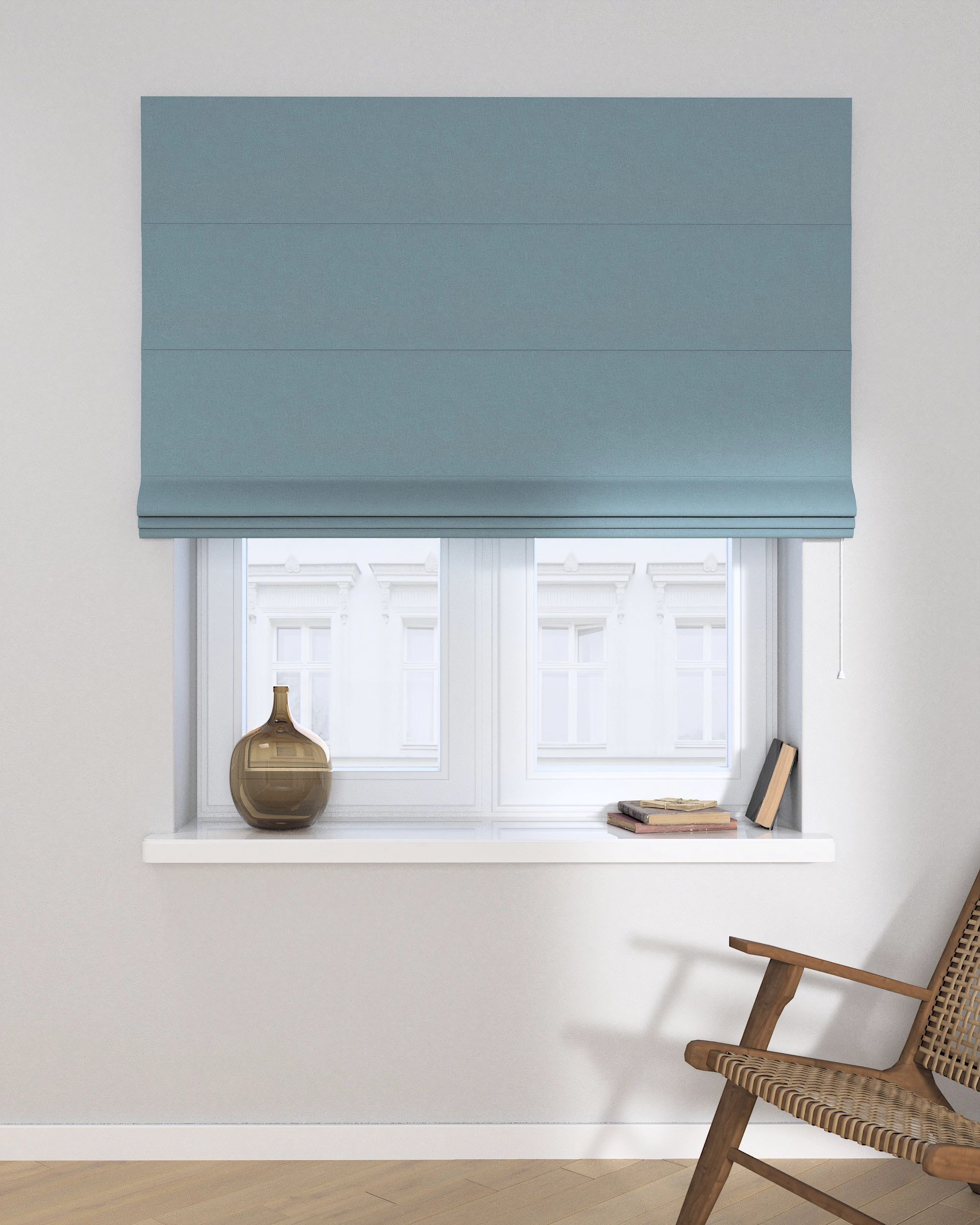 Raffrollo Capri Farbe blau Stoff strukturiert, verdunkelnd (hover)