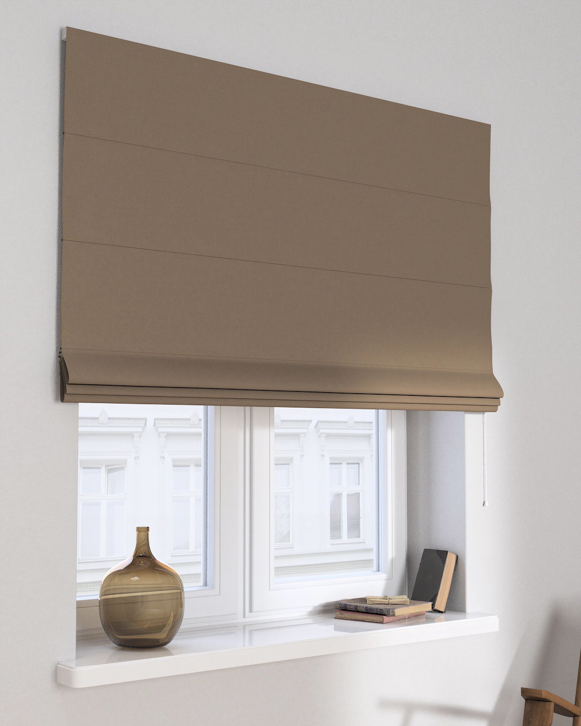 Raffrollo Capri Farbe braun Stoff strukturiert, verdunkelnd