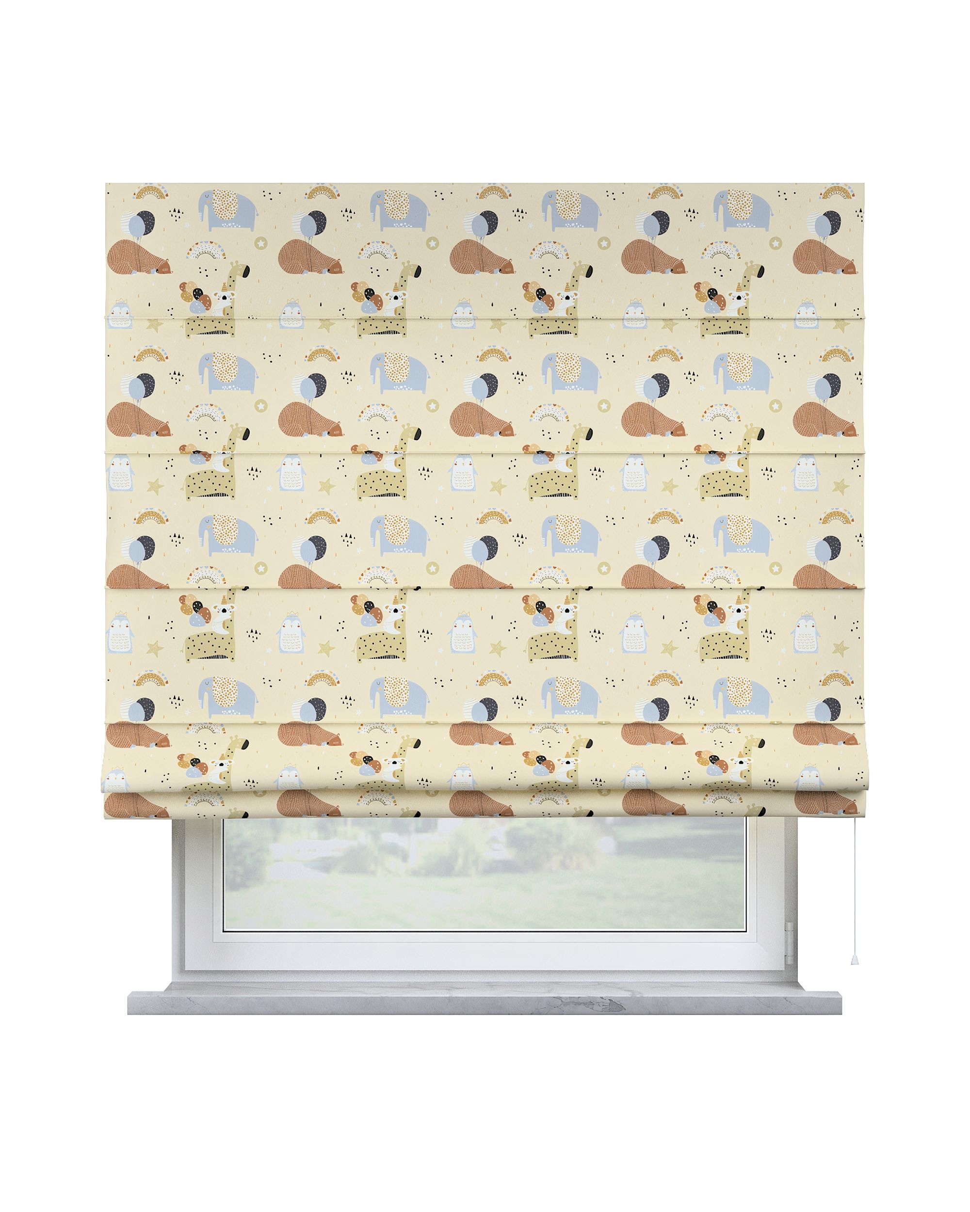 Raffrollo Capri Farbe beige Stoff gemustert