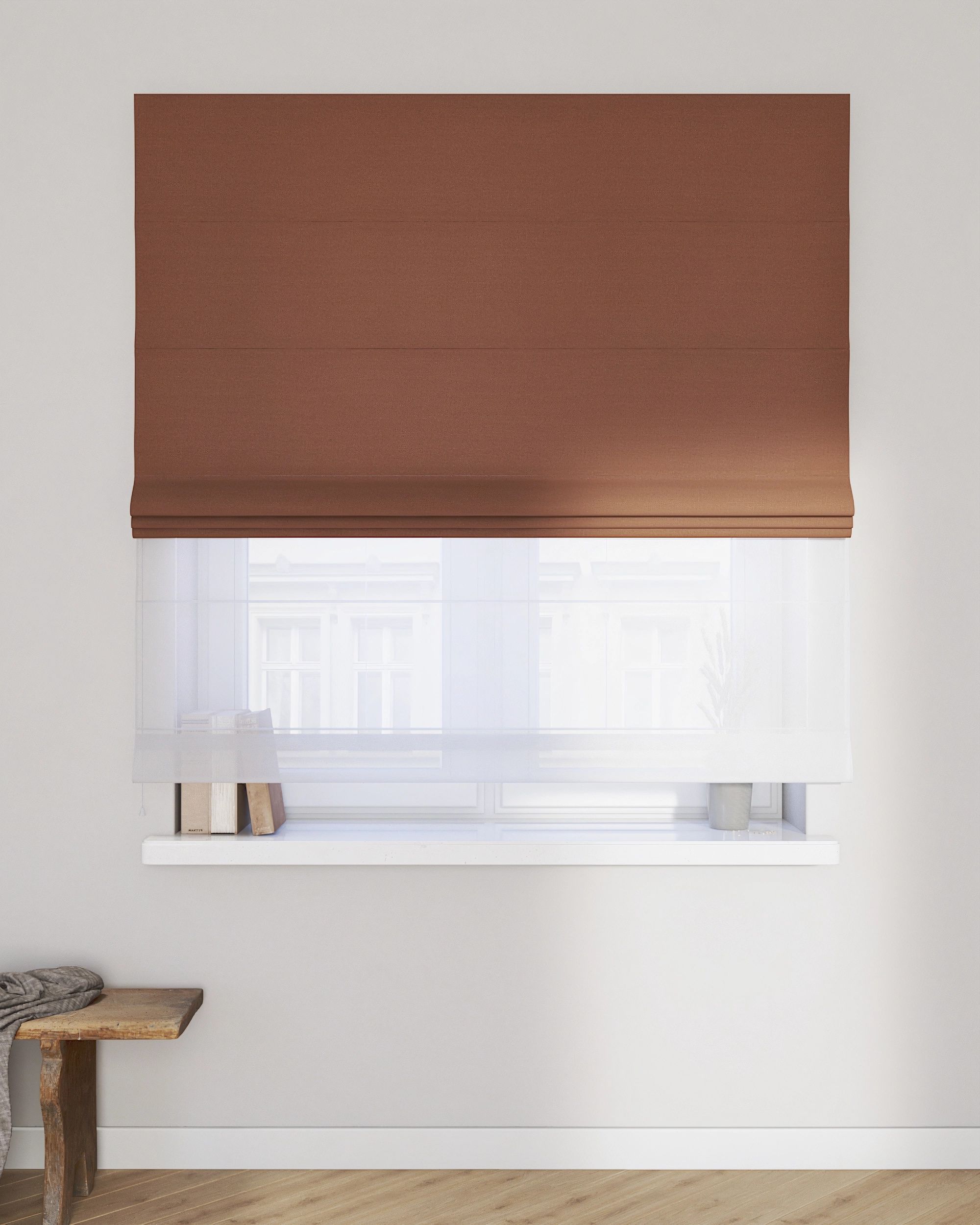 Doppelraffrollo Duo Farbe braun (hover)