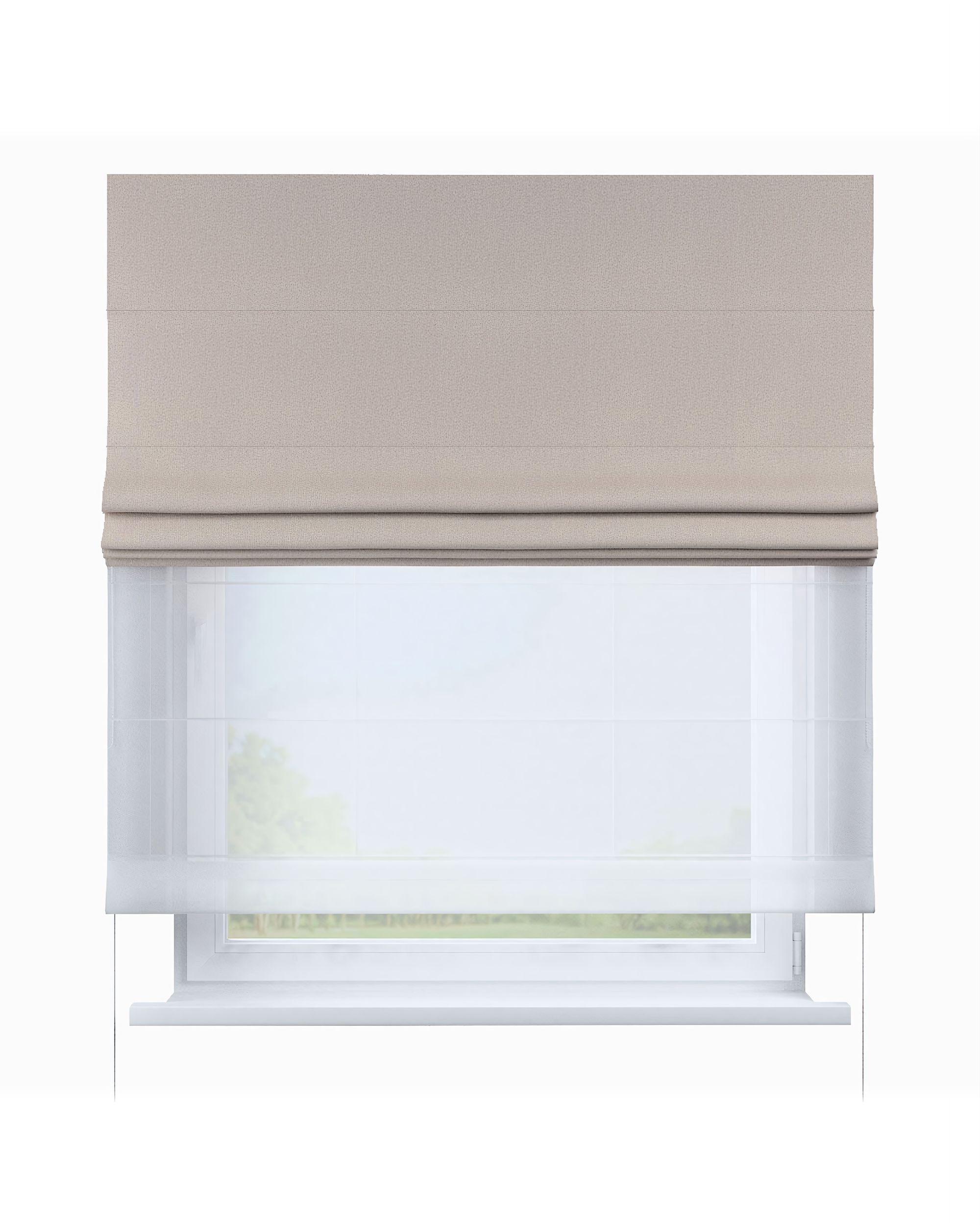 Doppelraffrollo Duo Farbe beige Stoff verdunkelnd