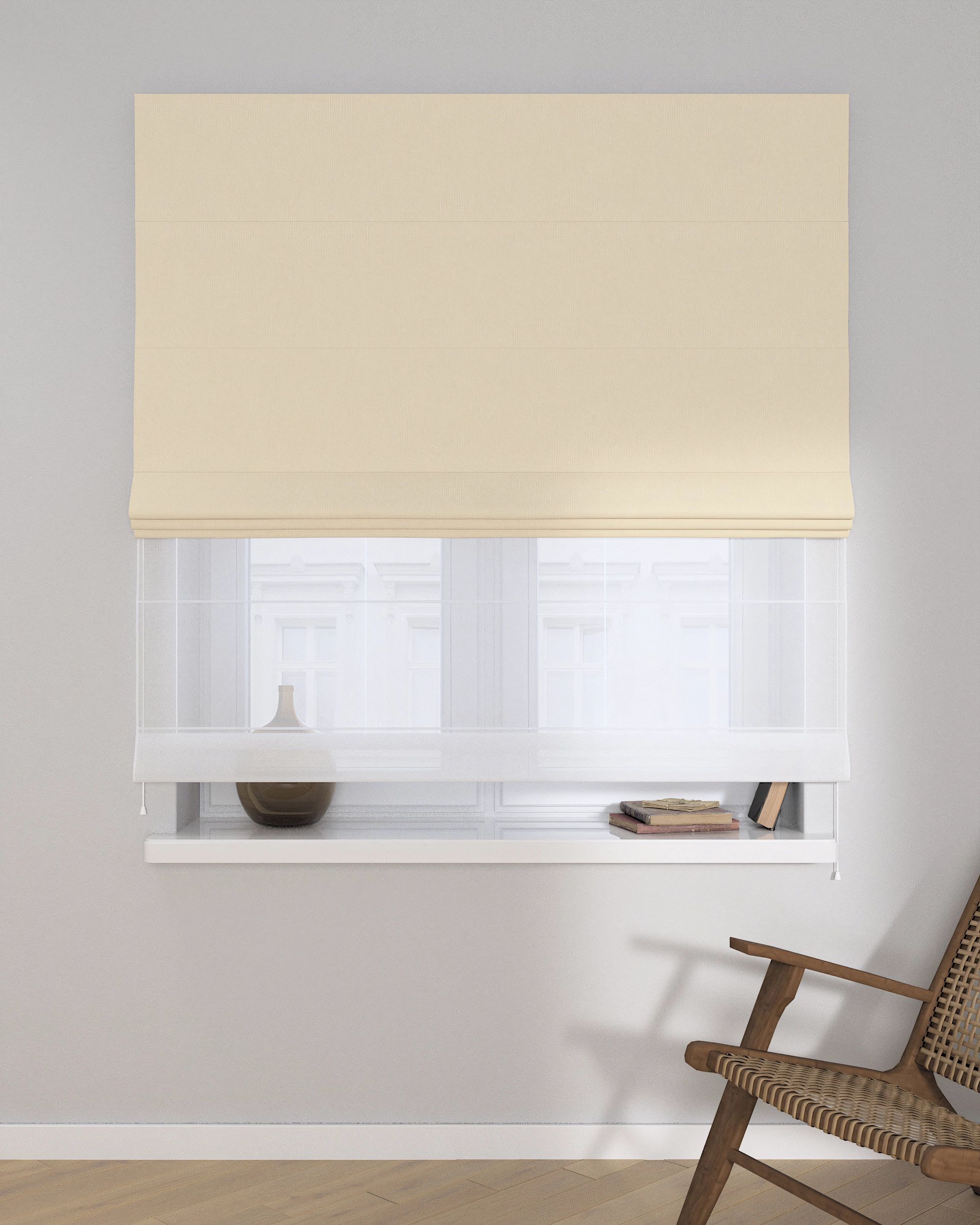 Doppelraffrollo Duo Farbe beige Stoff verdunkelnd (hover)