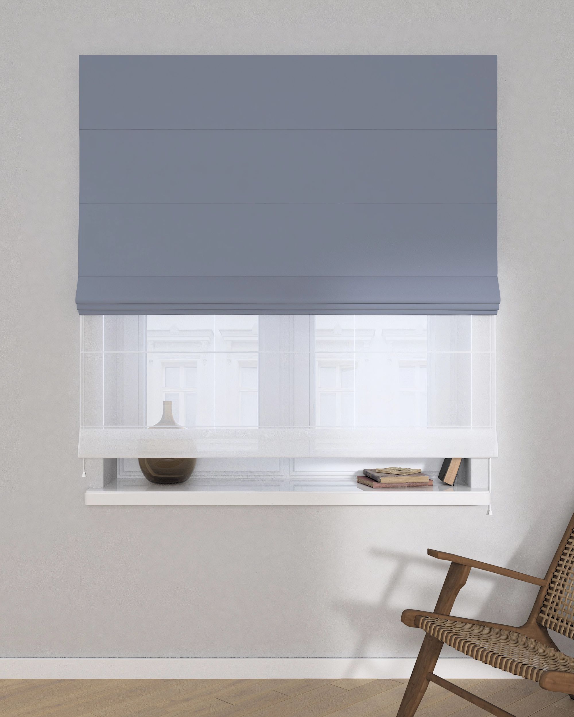 Doppelraffrollo Duo Farbe grau Stoff verdunkelnd (hover)