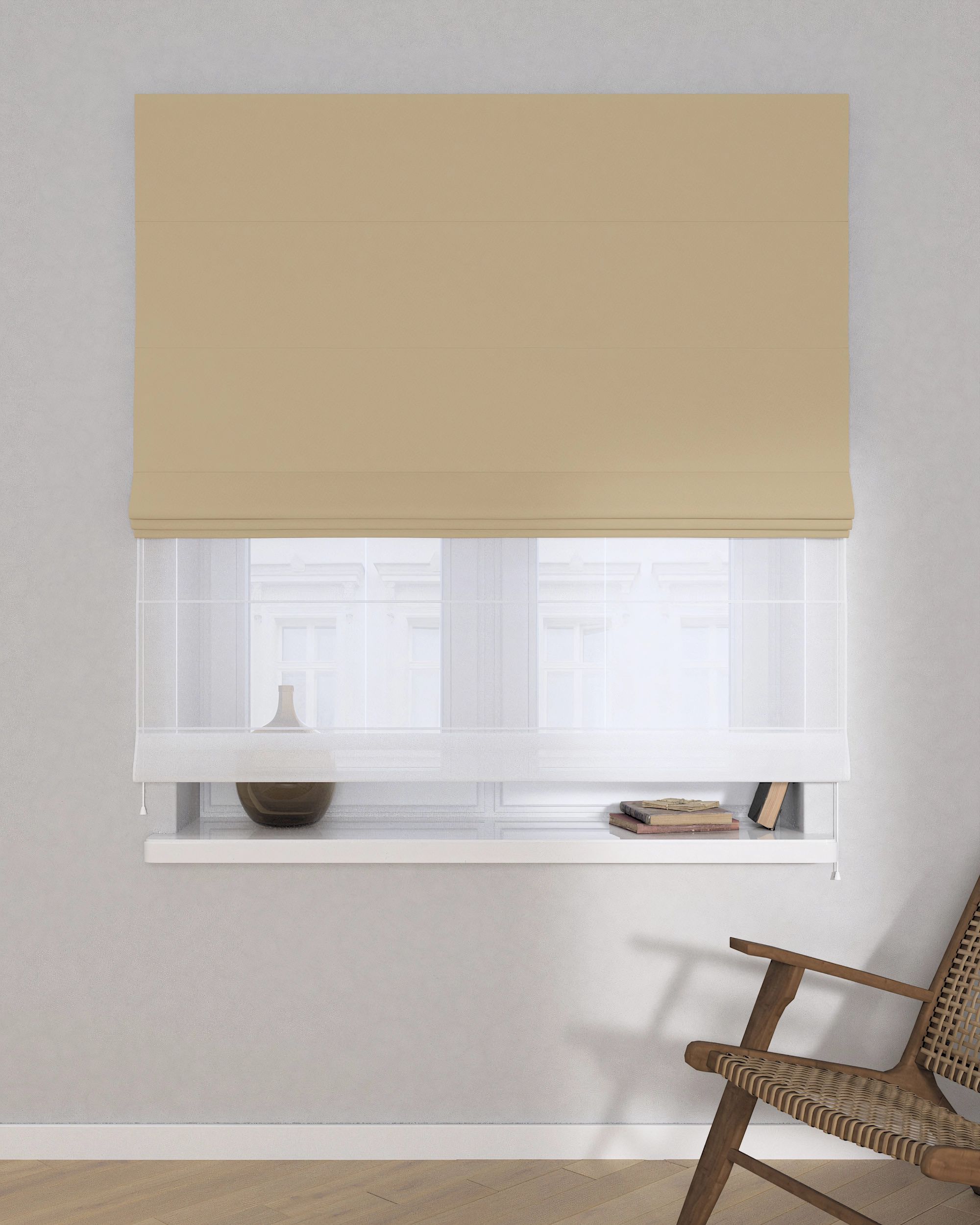 Doppelraffrollo Duo Farbe golden Stoff verdunkelnd (hover)