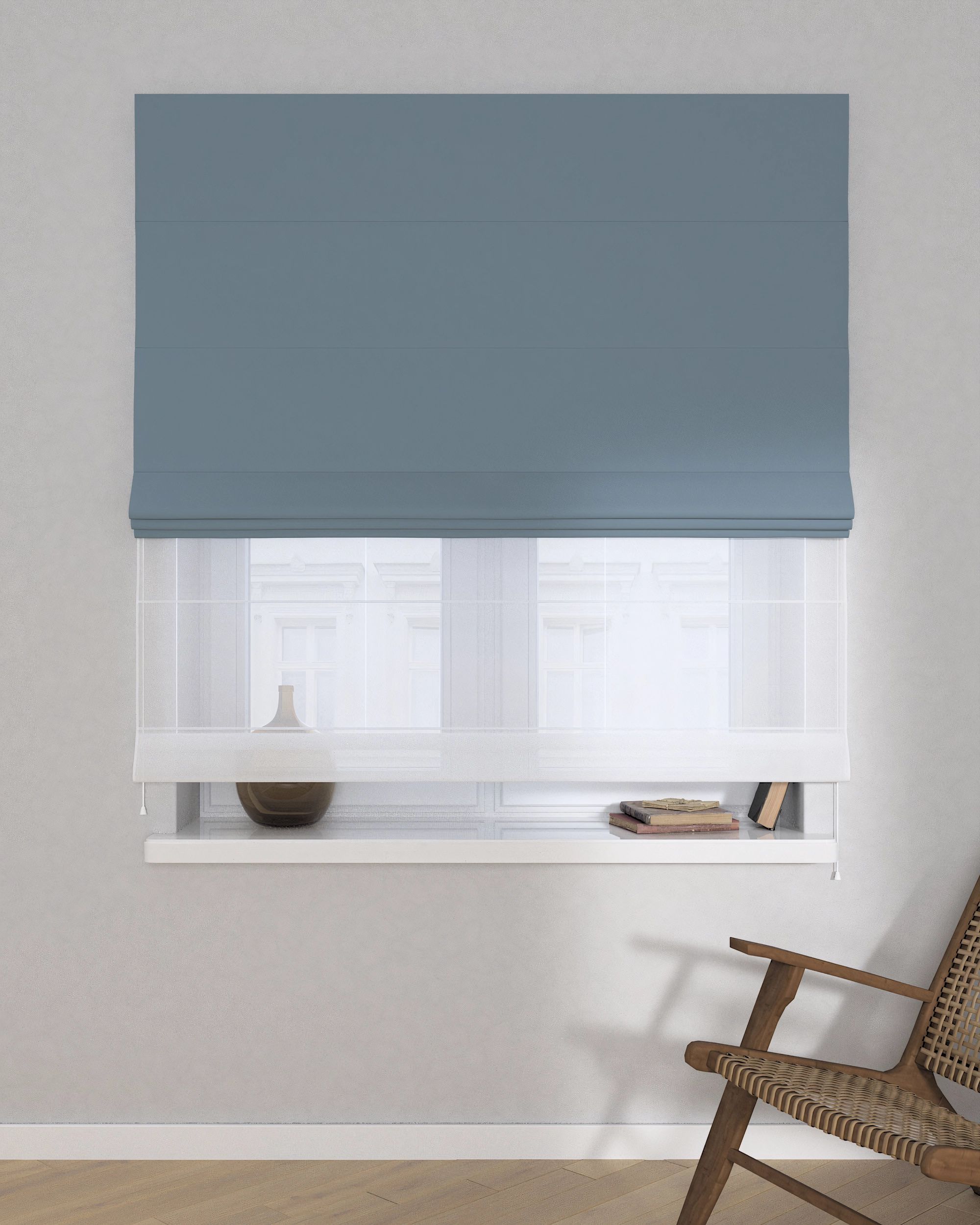 Doppelraffrollo Duo Farbe blau Stoff verdunkelnd (hover)