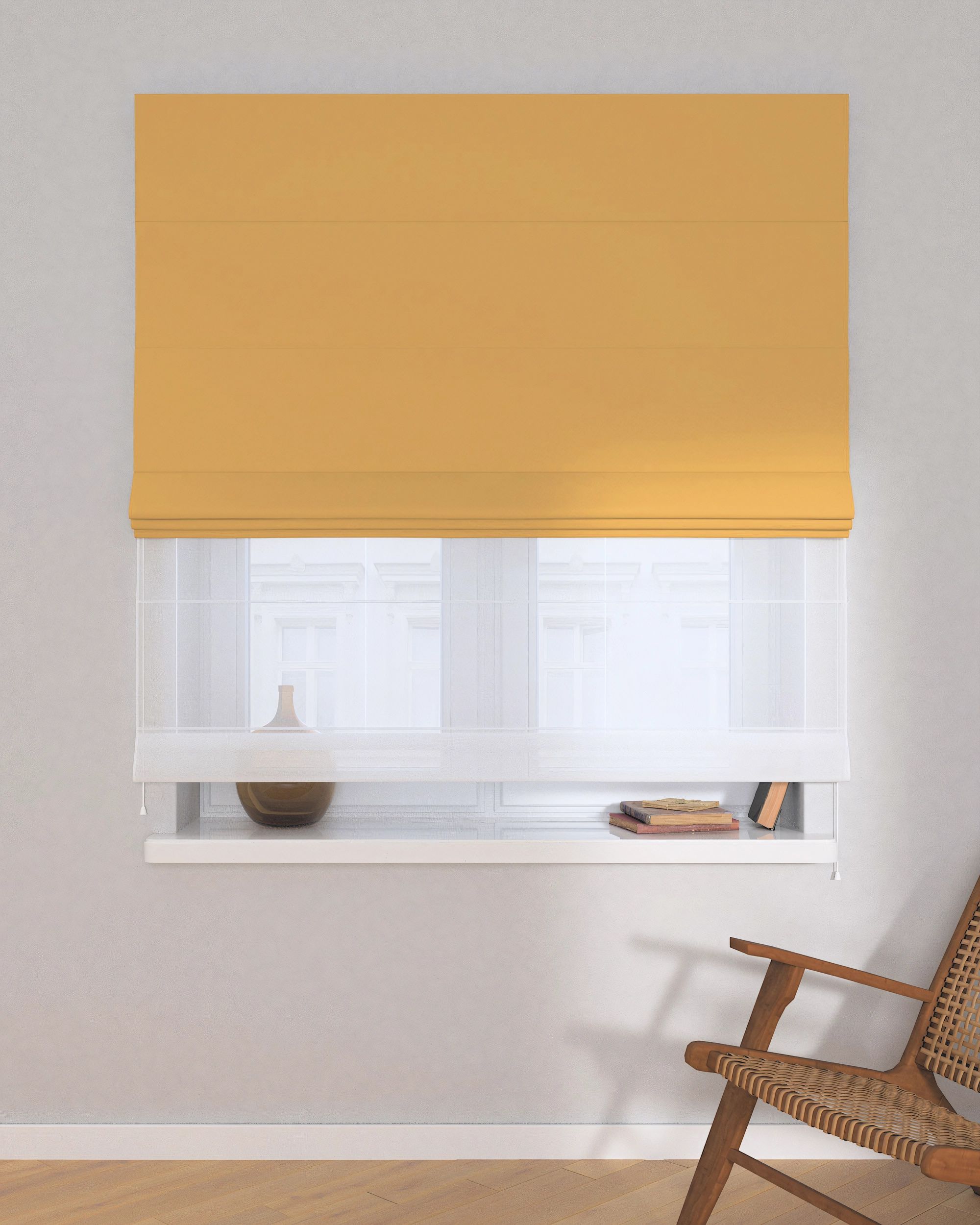 Doppelraffrollo Duo Farbe gelb Stoff verdunkelnd (hover)