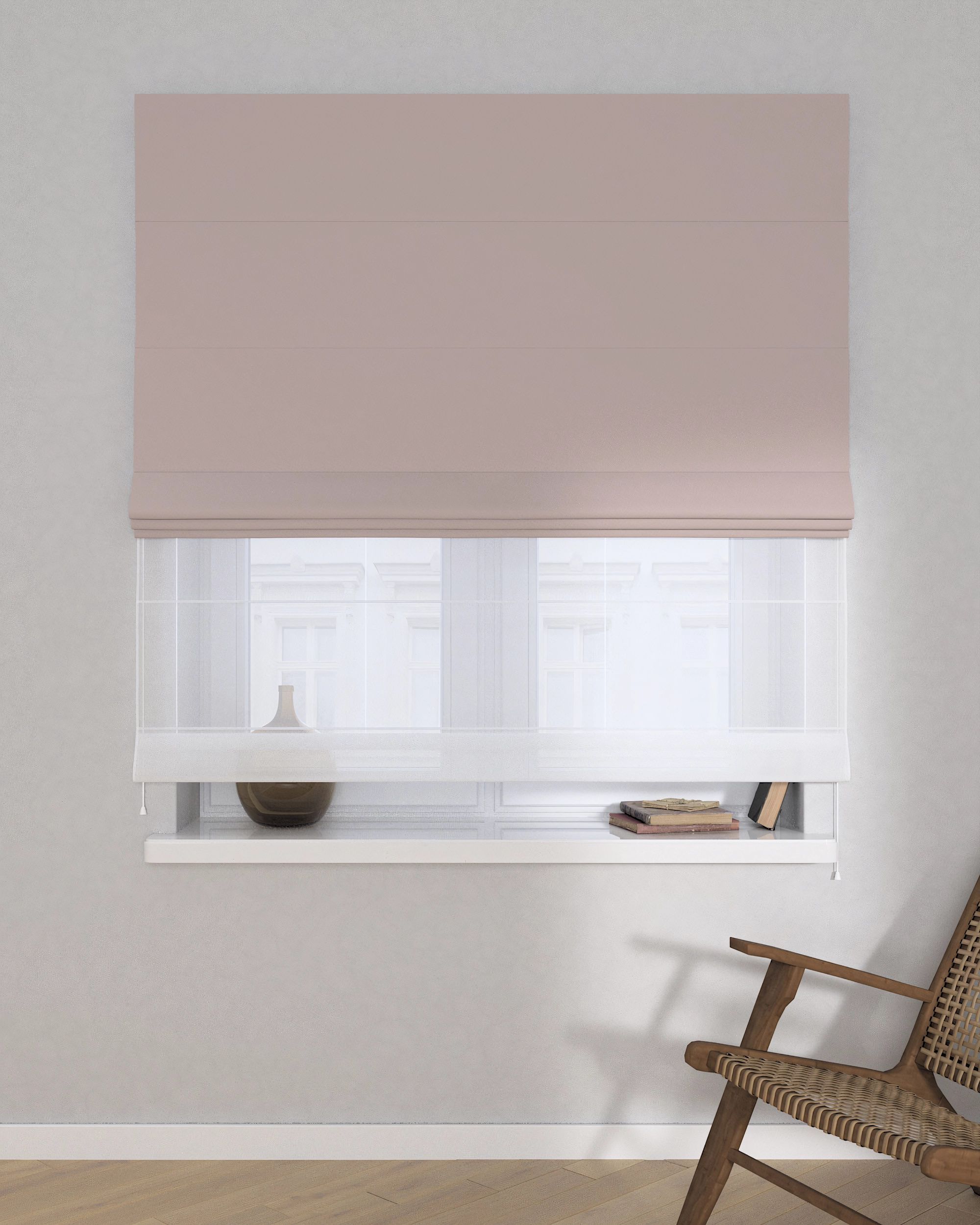 Doppelraffrollo Duo Farbe beige Stoff verdunkelnd (hover)