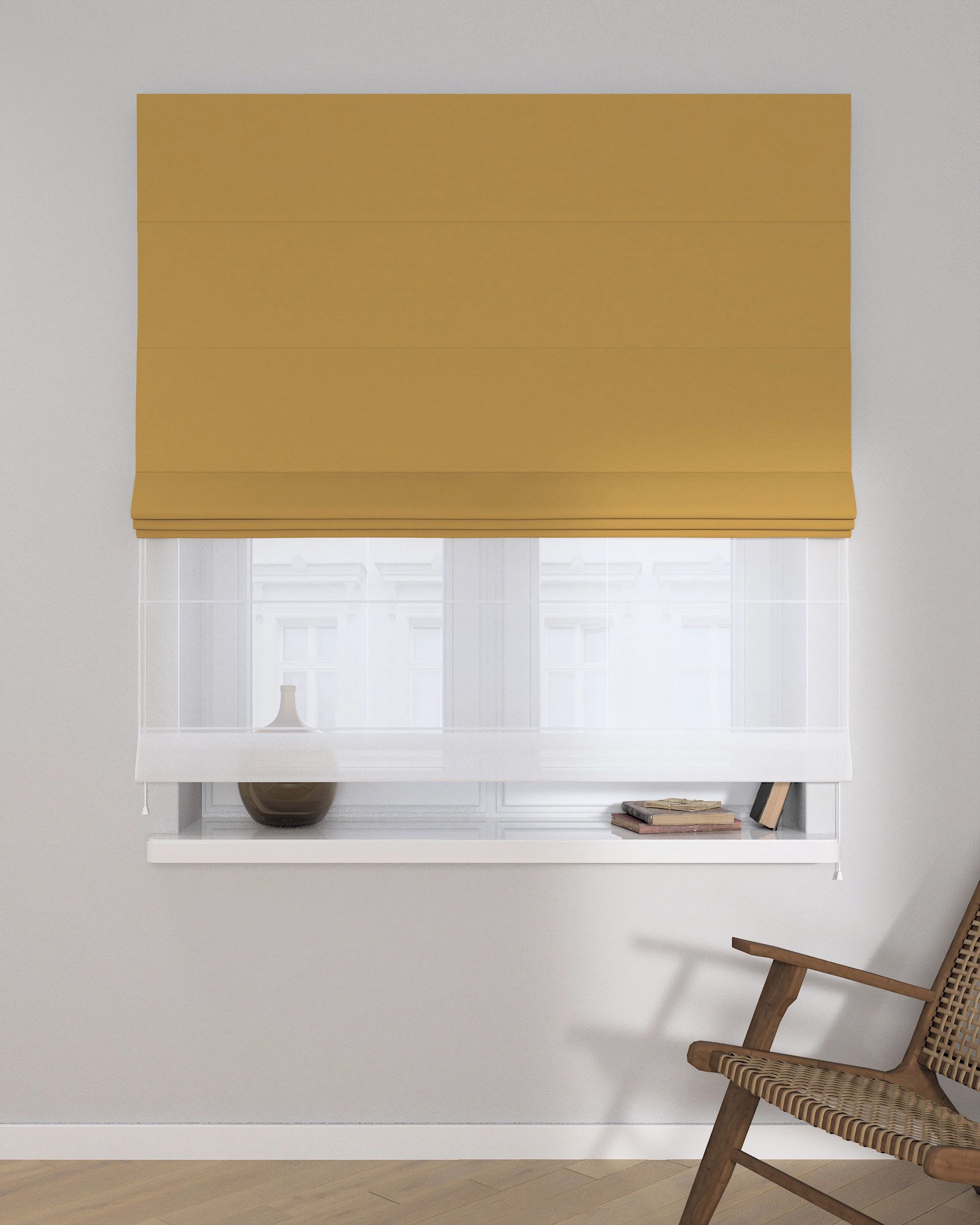 Doppelraffrollo Duo Farbe gelb Stoff verdunkelnd (hover)